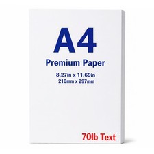 Premium A4 Printer Paper 8.27" x 11.69" 28lb Bond 70lb Text/105gsm Bright W...