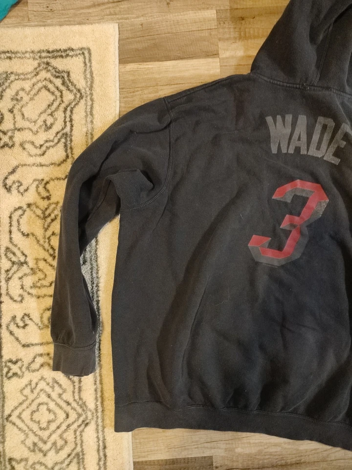 Sudadera con capucha negra Miami Heat D-Wade NBA de Majestic XL/XXL Foto 2 de 4