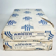 Copy & Offset Print Paper 8.5x14” Tan 19 Lb Nekoosa Ardor Bond 500 Sheets x2