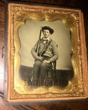 Civil War Soldier Holding Rifle 1/6 Ambrotype