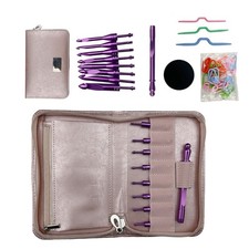 Aluminum Crochet Hook with 8 Interchangeable Tip Knitting Marker Knitting Needle