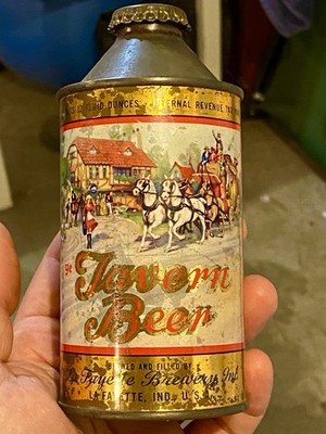 Tavern Cone Top Old Top Beer Can Vintage Antique Lafayette Indiana Bottle Cap