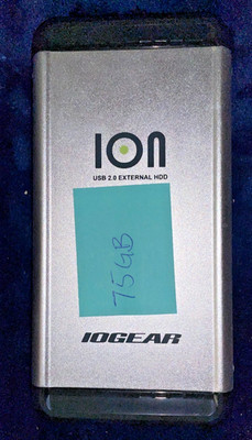 VINTAGE! IOGEAR ION USB 2.0 External Hard Drive 75GB Portable