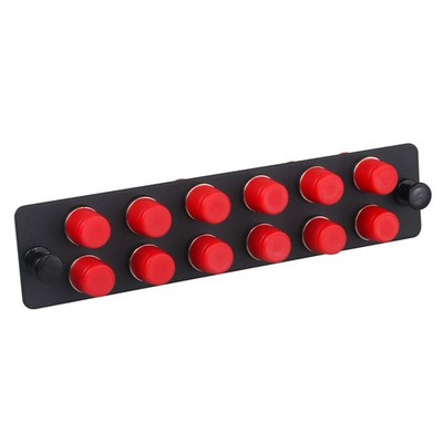 12 Simplex FC/UPC Fiber Patch Panel With Simplex Singlemode Red FC Adapters