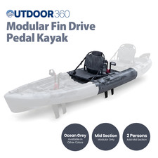 OUTDOOR360 Modular Mid-Section Fin Drive Pedal Fishing Kayak - Grey
