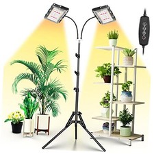 Grow Light with Stand, Dual Heads Full Spectrum Grow Light, 200W LED Plant