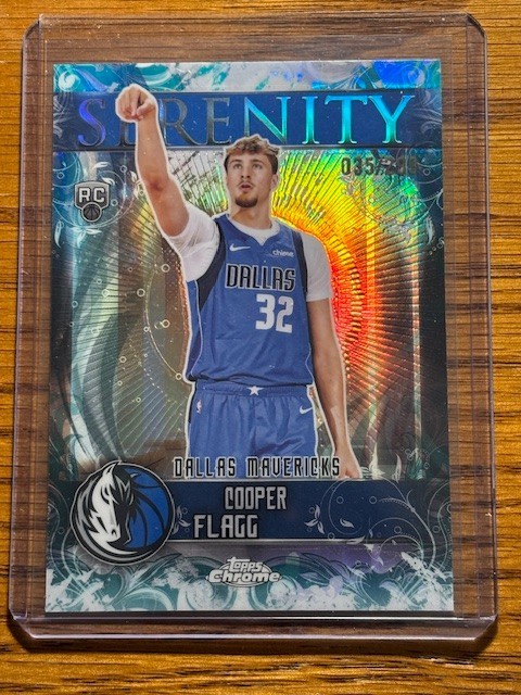 2025-26 Topps Chrome COOPER FLAGG Serenity Aqua Refractor rc #d 035/299 Mavs