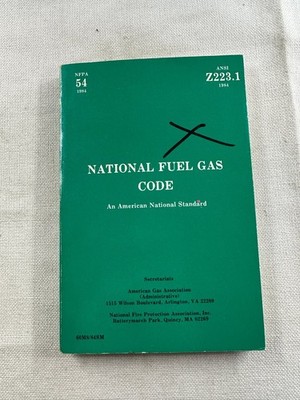 National Fuel Gas Code NFPA 54 ANSI Z223.1 1984 Third Edition Safety Standard