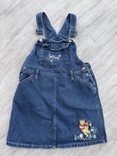 Vtg Girls Disney Pooh Winnie The Pooh Jeans Overall Dress 6x  Broken Clasp