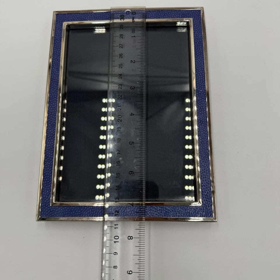 "Marco de fotos Tizo Italia tono esterlina respaldo de terciopelo azul vintage 5,5""x7,5""" Foto 2 de 4