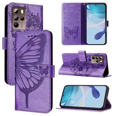 Für HTC U24 Pro Geprägt Schmetterling Leder Handy Hülle Cover Schale