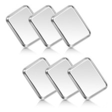 Plates Set of 6, 7.3"   5.3"   0.8", Stainless Steel Plates Tray Metal Plate for