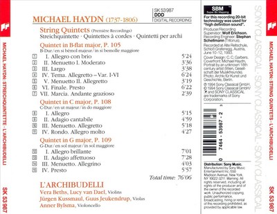 MICHAEL HAYDN: STRING QUINTETS NEW CD