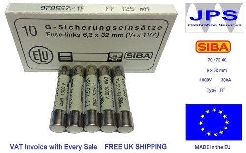 SIBA 7017240 6.3x32mm Ultra Rapid Ceramic -Pick Your Rating -FF Fuse 1000V x5/10 - Picture 7 of 29