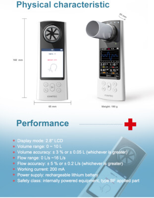 Digital  Vital Kapazität Instrument Lungenfunktion Handheld SP80B APP