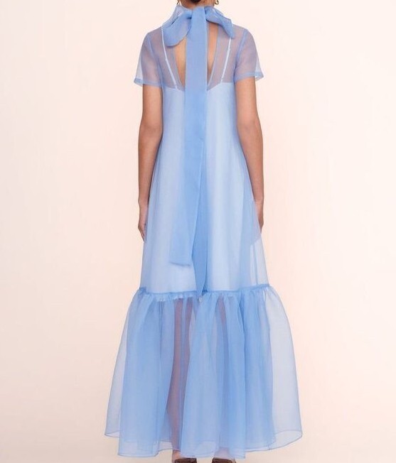 high neck organza dress Dime Organza Mockneck Maxi Dress FUCHSIA / XS by Sugarlips
