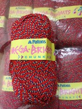 Knitting Wool Patons Chunky Red,blue And Yellow Stunning 10x100g Acrylic