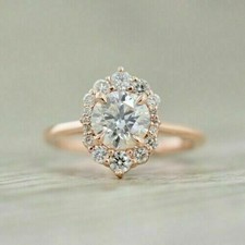 Solitaire Simulated 2.70CT Round White Sapphire Women Engagement Ring 935 Silver