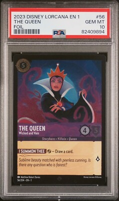 ロルカナ THE QUEEN foil psa10 Lorcana 海外版 Disney Lorcana TCG CCG Evil Queen #56 Holo Foil Card *GEM MINT PSA
