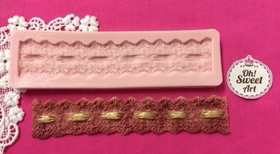 Ribbon Embroidery Silicone Mold Food Safe  Cake wedding Decoration  Cupcake 