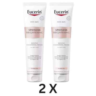 2 X Eucerin Spotless Brightening Gentle Cleansing Foam 150g Face Wash