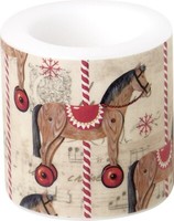 Kerze Lampionkerze Windlicht Ø 7,5 Cm H 8 Cm Karussellpferd Carousel Horse Ihr