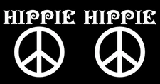 2 Pack Hippie Peace 5" White Vinyl Decals Car Window Car tablet