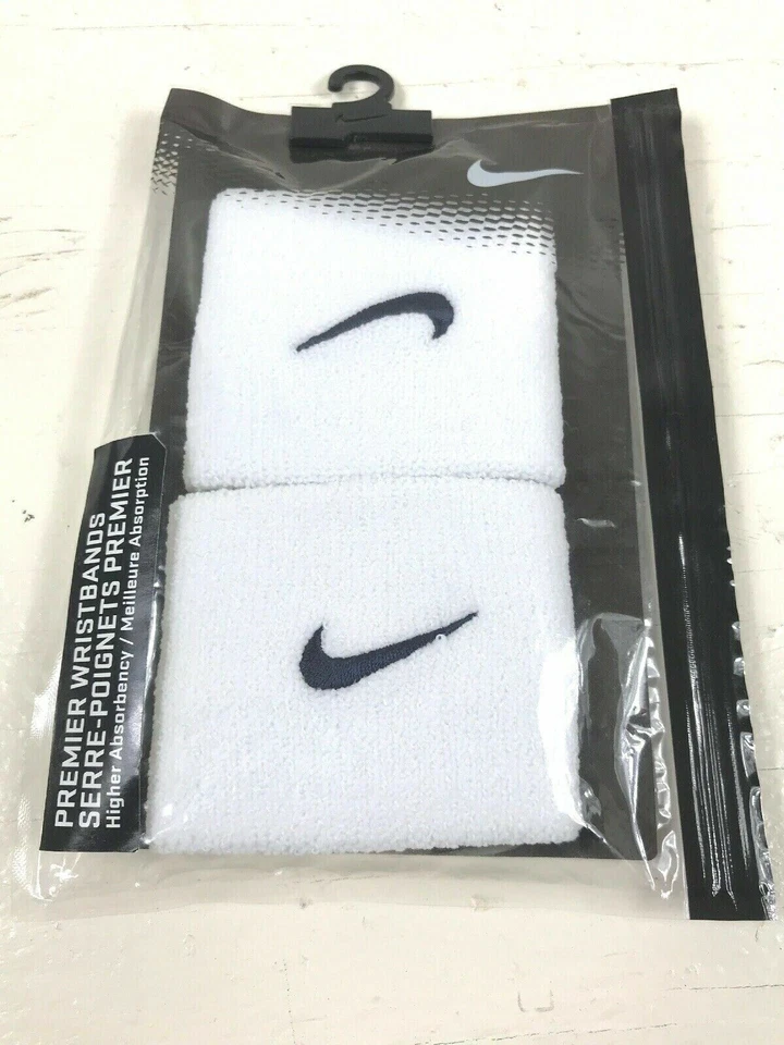 Sweatband Premier Nike Wristbands Reversable White w/ Black Swoosh (1Size) - New - Image 2 of 4