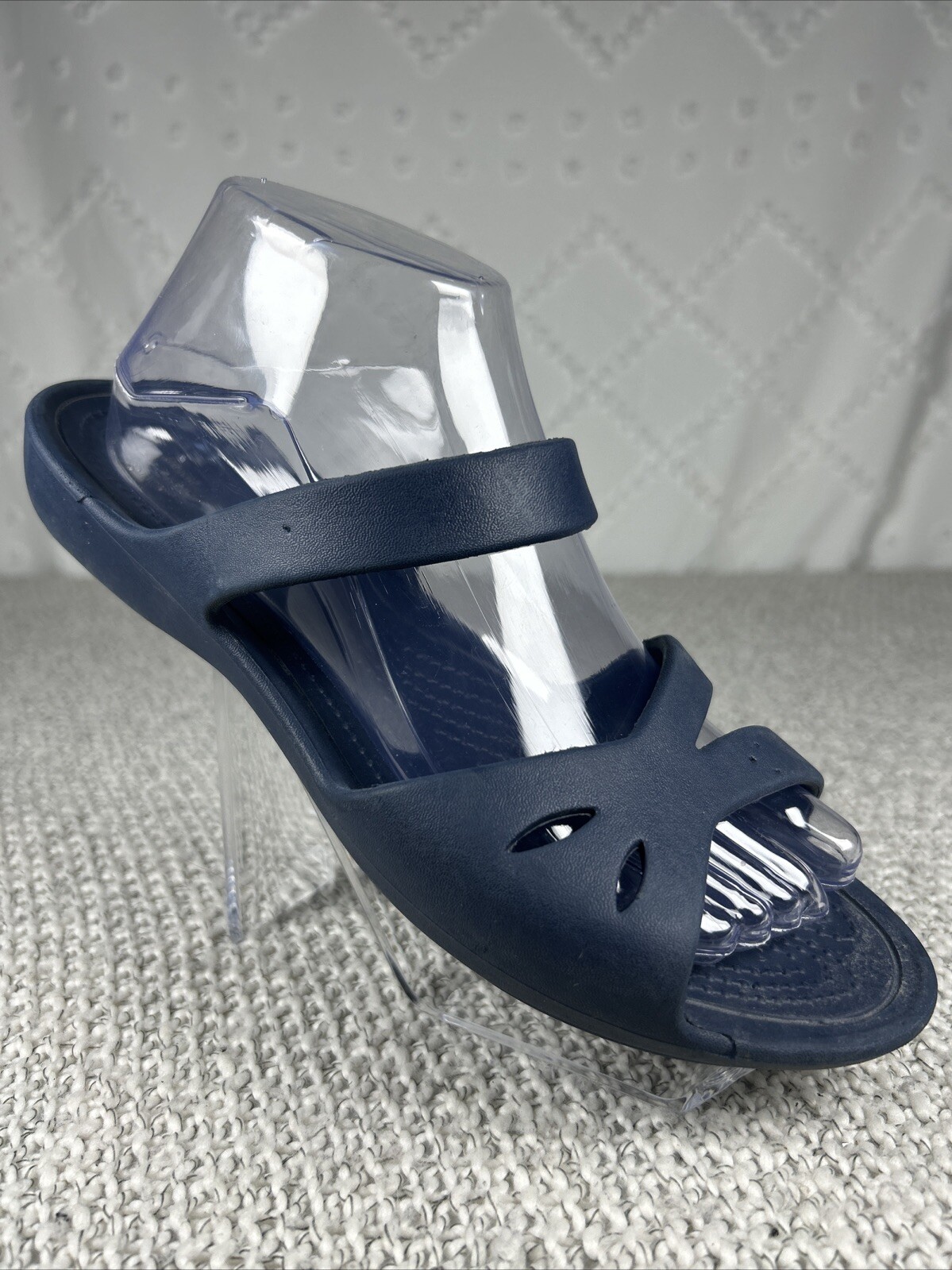 Crocs Sandal Womens 9 Blue Keli Open Toe Slide Slip On Casual Rubber