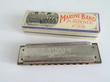 Vintage M Hohner Marine Band Harmonica Made in Germany No 1896 Key C
