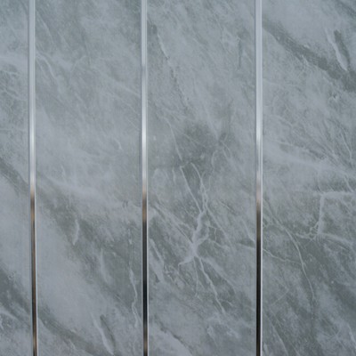 Grey Marble Chrome Bathroom Cladding Panels Pvc Kitchen Ceiling