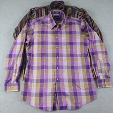 Paul Fredrick Sport Shirt Mens Medium Pocket Button Down Long Sleeve Lot of 2