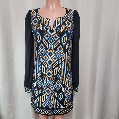 Laundry By Shelli Segal Above Knee Shift Dress Size 4 Open Sleeve  Embroidered | eBay