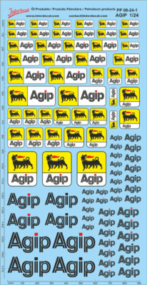 Décalcomanies Agip 1/32 - Produits Pétroliers 08-1, 175x90 Mm, INTERDECAL, Neuf
