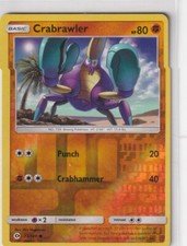 Carta Pokemon Trading Sole E Luna 72/149 Crabrawler Reverse Holo Inglese