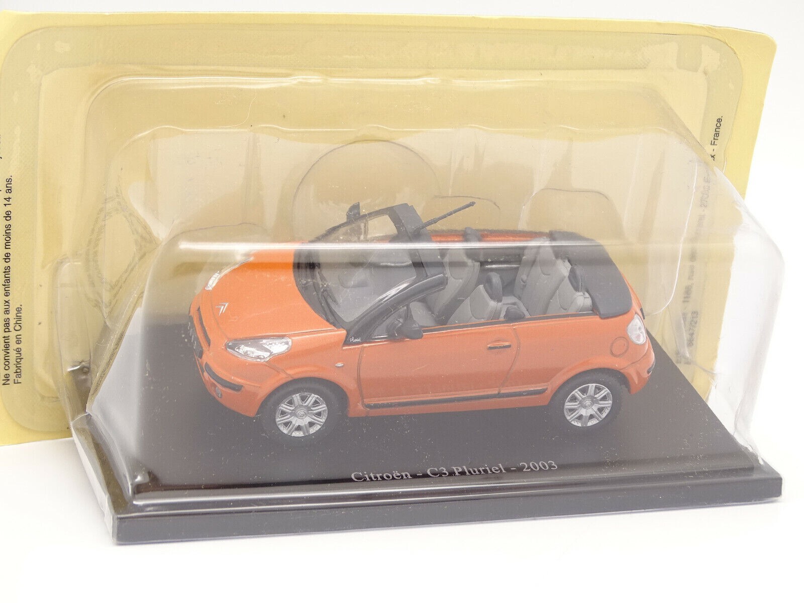 Voiture miniature Citroën C3 Pluriel 2003 UH au 1/43 de couleur orange