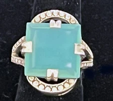 Nicky Butler Chalcedony Sterling Silver  Arch Deco Ring 6