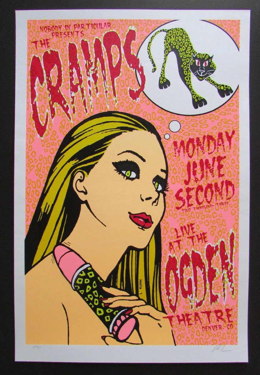 CRAMPS ポスター　ガレージ　パンク Rare CRAMPS Punk Poster Serigraph Limited Edition 105/211 Lindsey