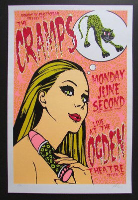 Rare CRAMPS Punk Poster Serigraph Limited Edition 105/211 Lindsey