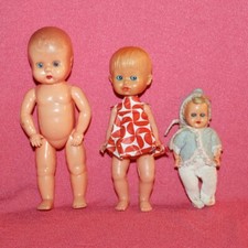 Lot de 3 baigneurs / poupées / bébés anciens en celluloïd