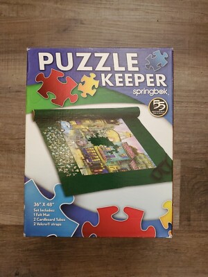 Springbok Puzzle Keeper 36'' X 48'' Set- Includes 1 Felt Mat, 2 Tubes, 2 Straps