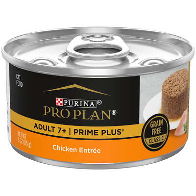 Purina Pro Plan Chicken Wet Cat Food for Senior Cats Grain-Free 3Oz Cans 24 Pack