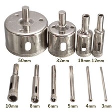 10pcs Diamond Hole Saw Drill Bit Set Maker Cutter Glass Ceramic Tile Porcelain