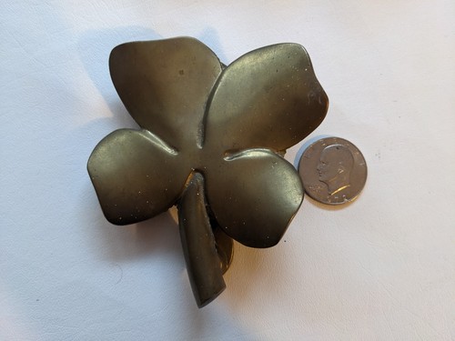 Vintage Shamrock Lucky Four Leaf Clover Brass Metal Door Knocker 4 x 5 ...