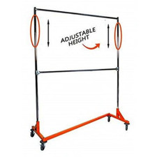 Clothing Rack Rolling Garment Z Rack Double Rail Lockable Casters Heavy Duty New