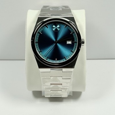 Movado Bold Quest 3601222 Green Sunray Dial Silver Stainless Men's Watch