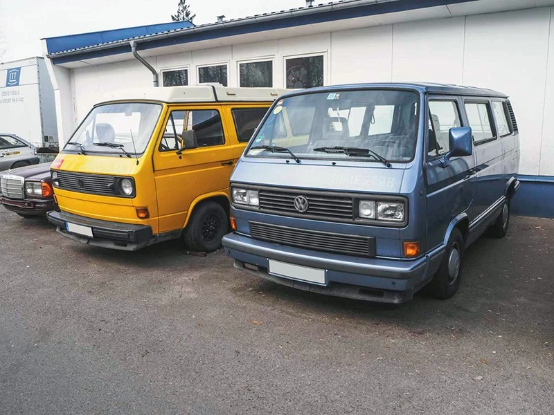 Transporters were built in many different variants, including the postal bus, Multivan and Bluestar.