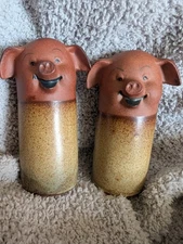 vintage Porcelain pig salt and pepper shakers