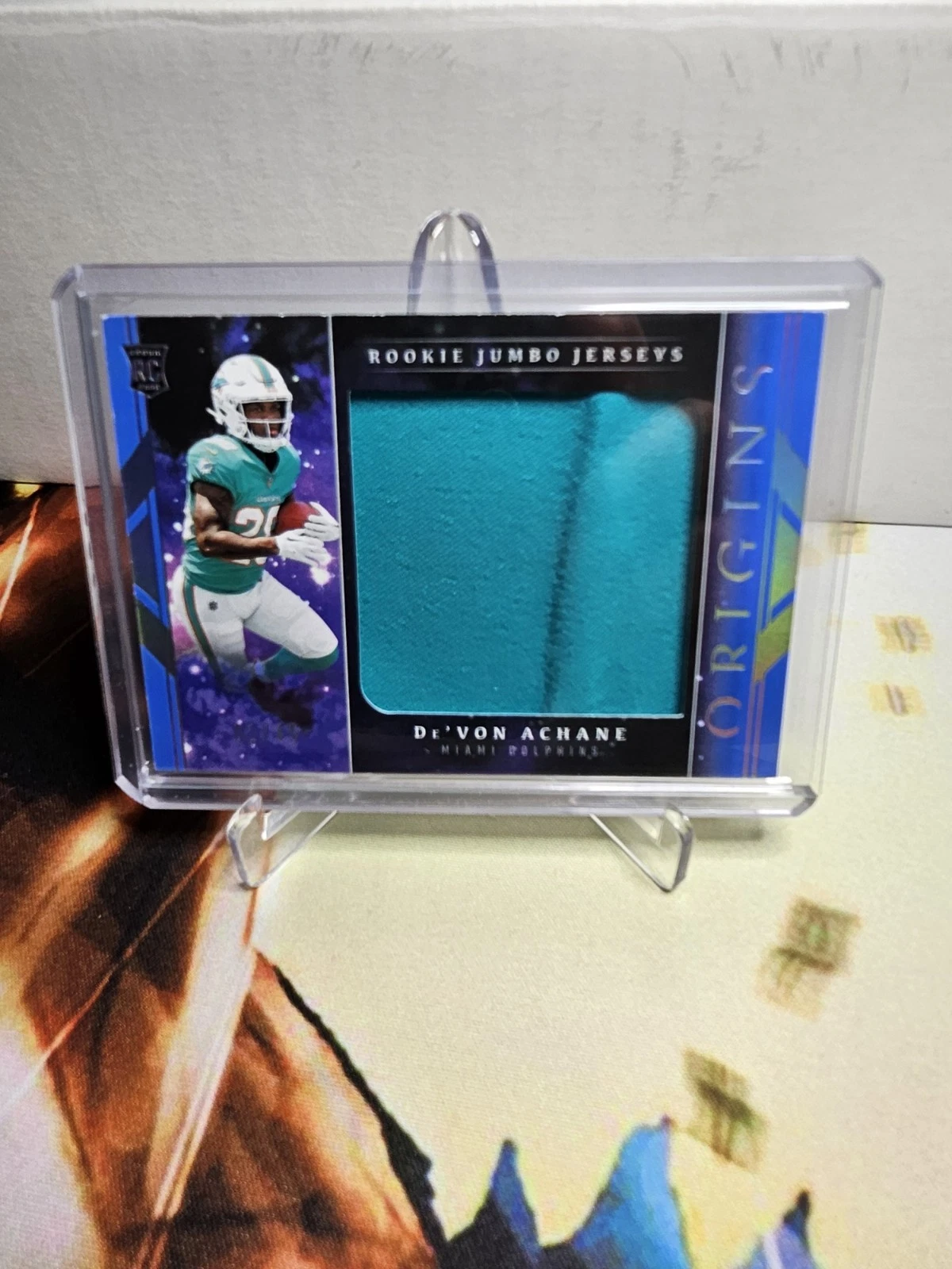 De'Von Achane Panini Origins Rookie Jumbo Jersey #RJJDA Base