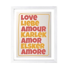 Love Liebe Amour Karlek Amor Elsker Amore, Wall Print Art Funky Home Decor